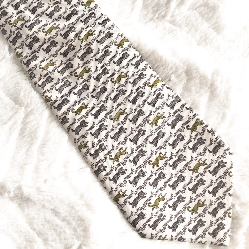 Men’s Hermes (Hermès) Tie  🐒  🐯